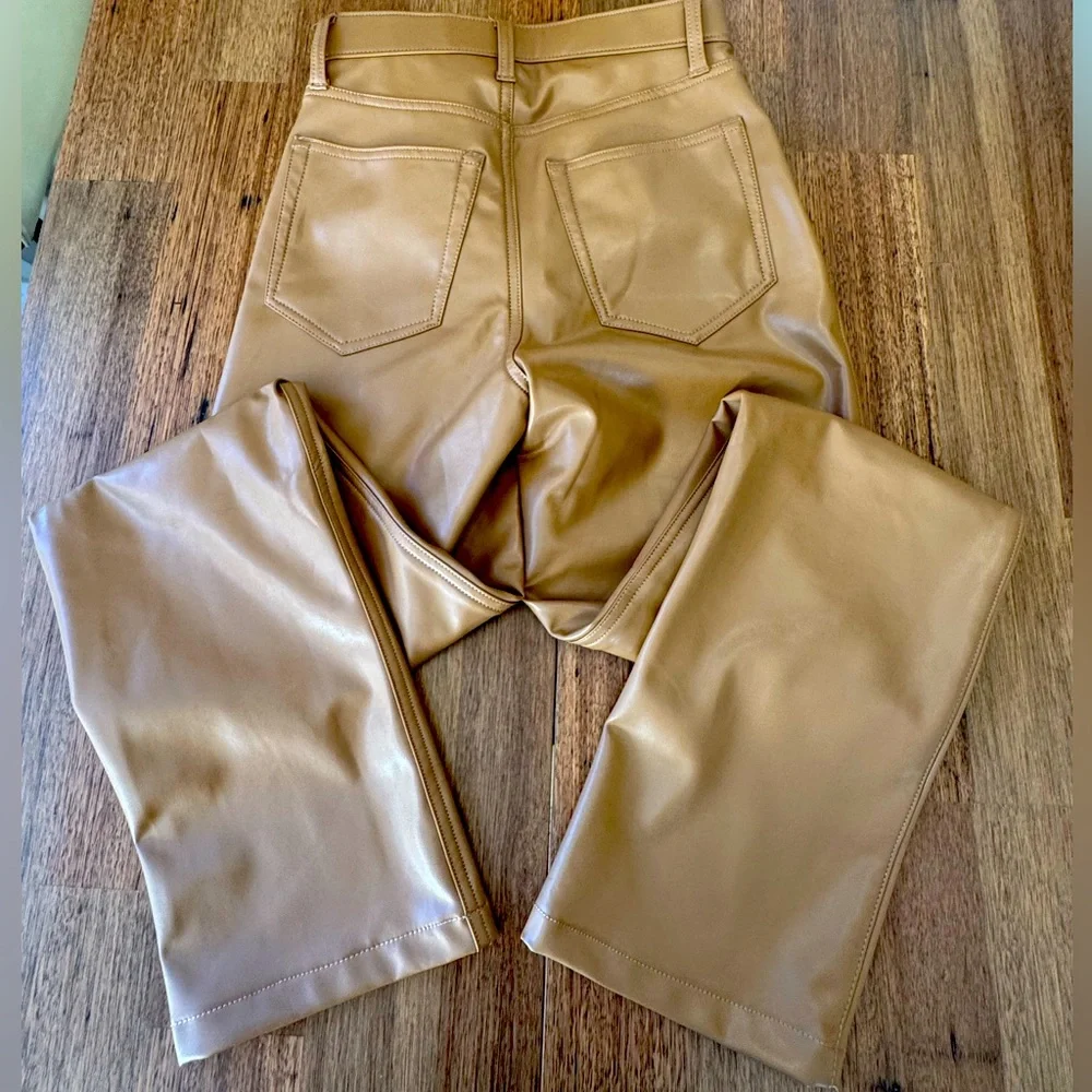 Abercrombie & Fitch Tan Faux Leather Pants - Picture 7 of 10